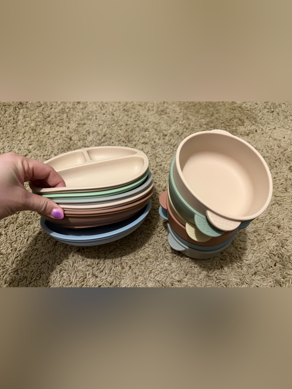 Stackable Silicone Baby Suction Plates & Bowls